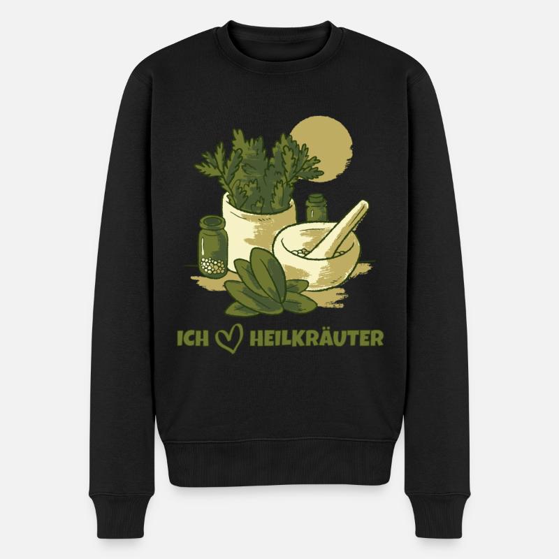 Homöopathie Naturheilkunde Kräuter Liebe - Männer Premium Bio Pullover - Schwarz