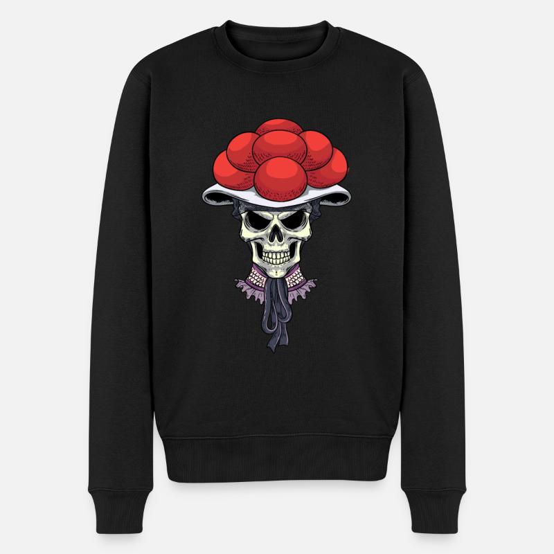 Cooles Totenkopf Bollenhut Schwarzwald Schädel - Männer Premium Bio Pullover - Schwarz