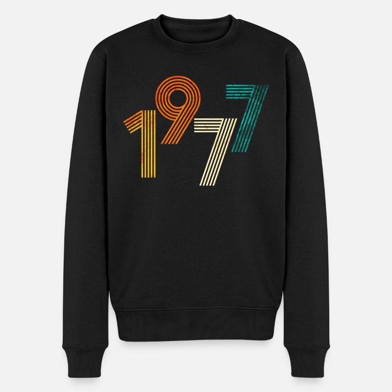 Geboren in 1977 - Männer Premium Bio Pullover - Schwarz