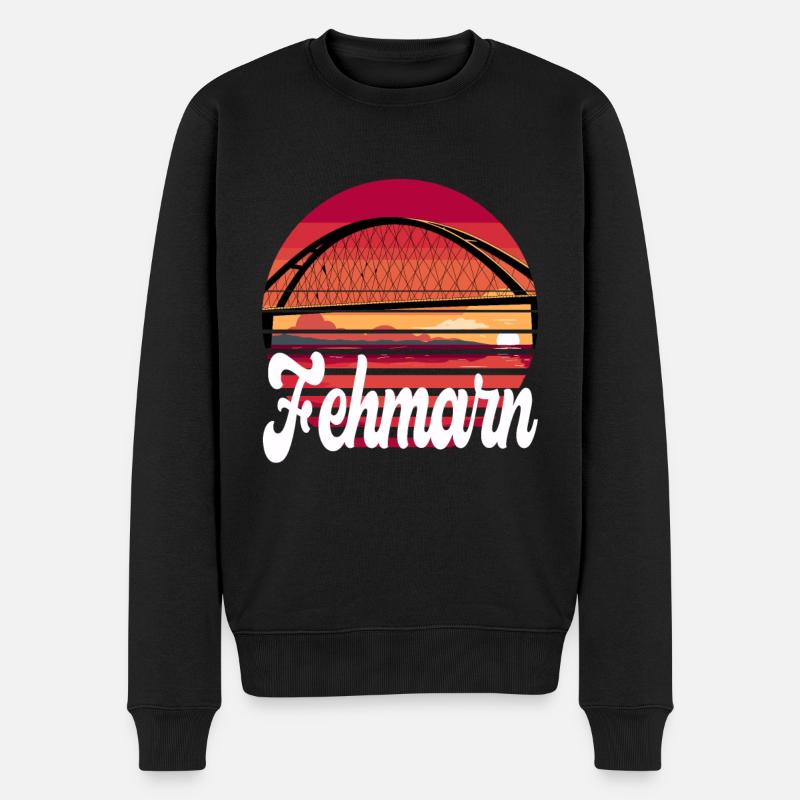 Fehmarn Ostsee Brücke Insel Urlaub Sonne - Männer Premium Bio Pullover - Schwarz