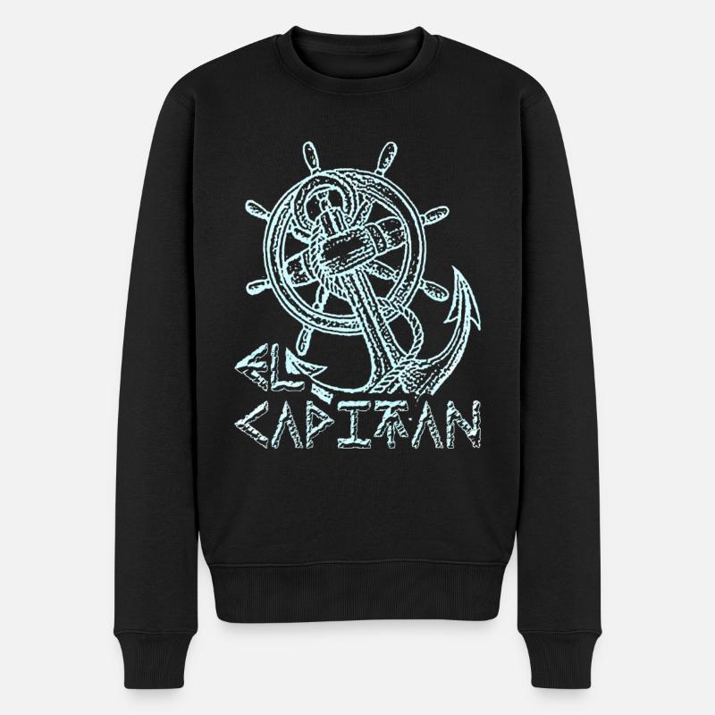 Kapitän - Männer Premium Bio Pullover - Schwarz