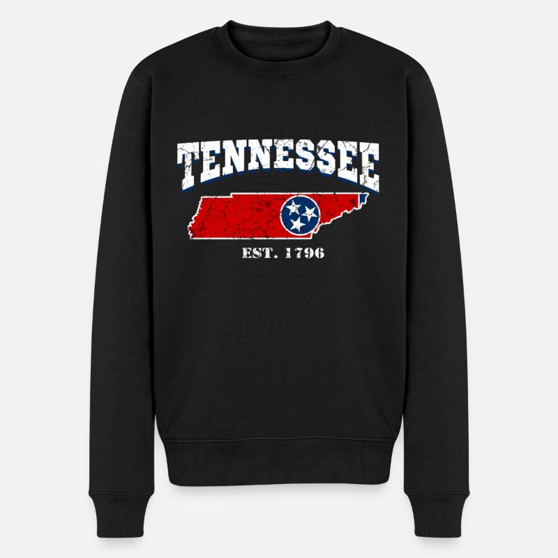 Tennessee est. 1796 - Männer Premium Bio Pullover - Schwarz