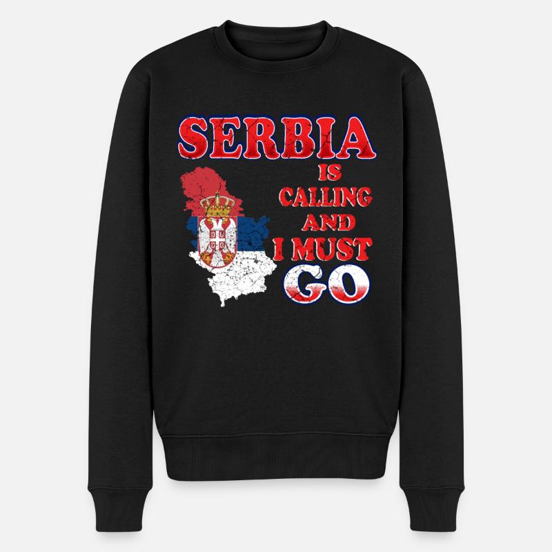 Serbie - Pull Premium bio Homme - noir