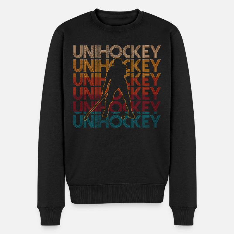 Unihockey - Männer Premium Bio Pullover - Schwarz