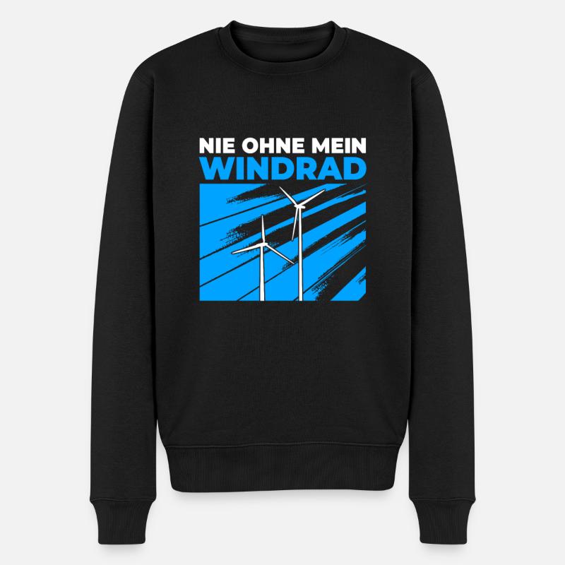 Windpark Windrad Windkraft - Nie ohne - Männer Premium Bio Pullover - Schwarz