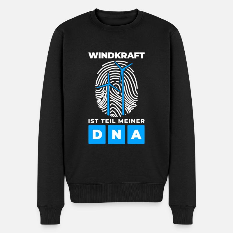 Windpark Windrad Windkraft - Meine DNA - Männer Premium Bio Pullover - Schwarz