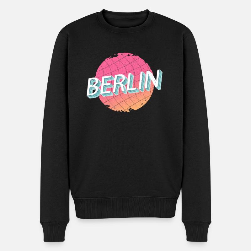 Vintage Berlin - Männer Premium Bio Pullover - Schwarz