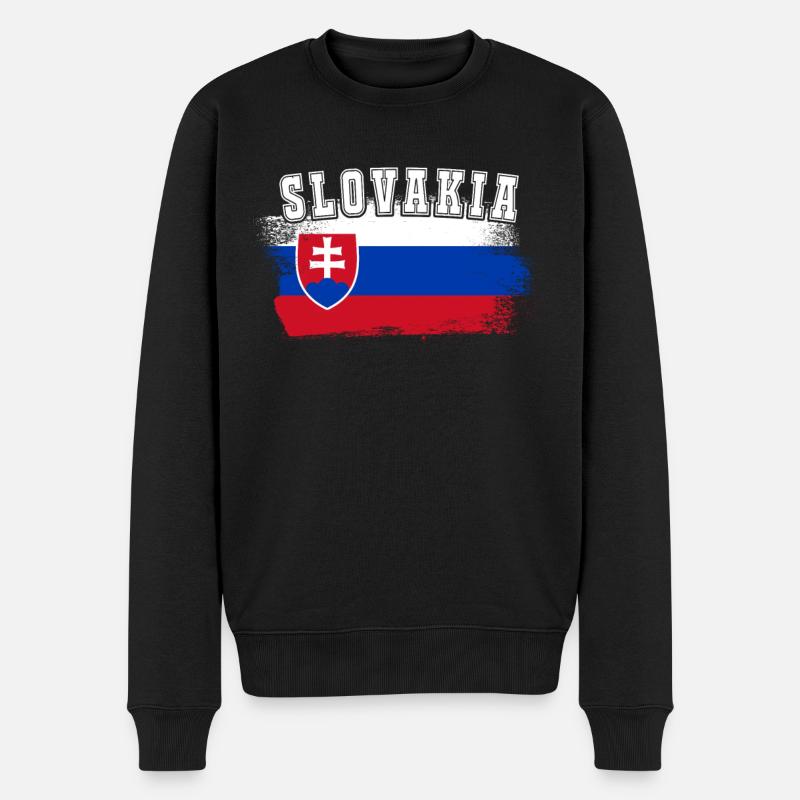 Slovakia Slowakei Fahne Flagge Geschenk - Männer Premium Bio Pullover - Schwarz