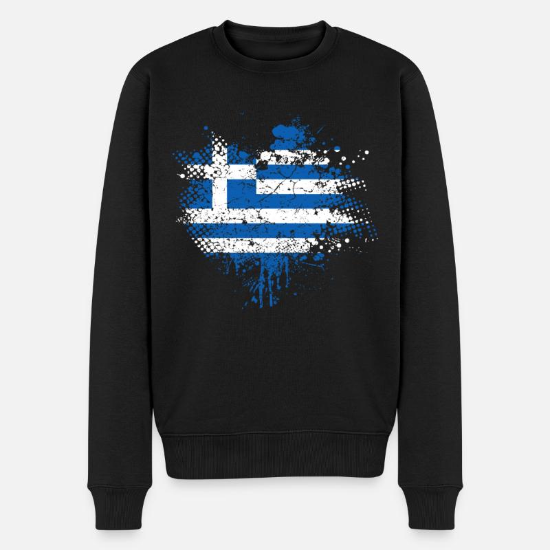 Drapeau de la grèce - Pull Premium bio Homme - noir