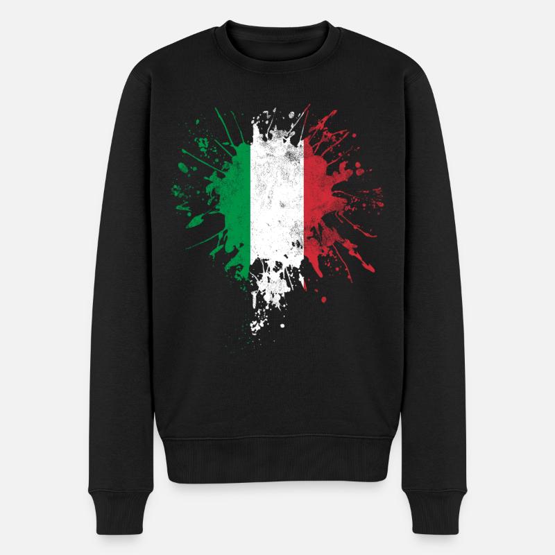 Italie Drapeau - Pull Premium bio Homme - noir