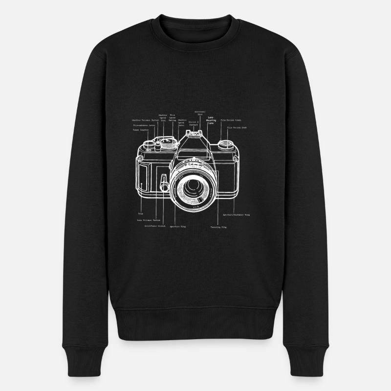 Diagramme de caméra - Anatomie et structure de la caméra - Pull Premium bio Homme - noir