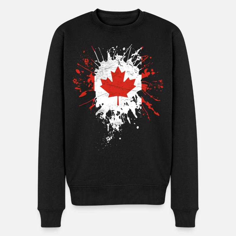 Kanada Flagge - Männer Premium Bio Pullover - Schwarz