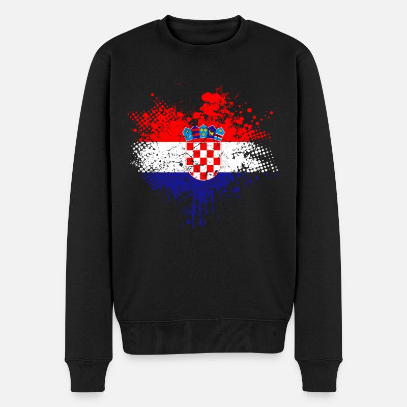 Croatie Drapeau - Pull Premium bio Homme - noir