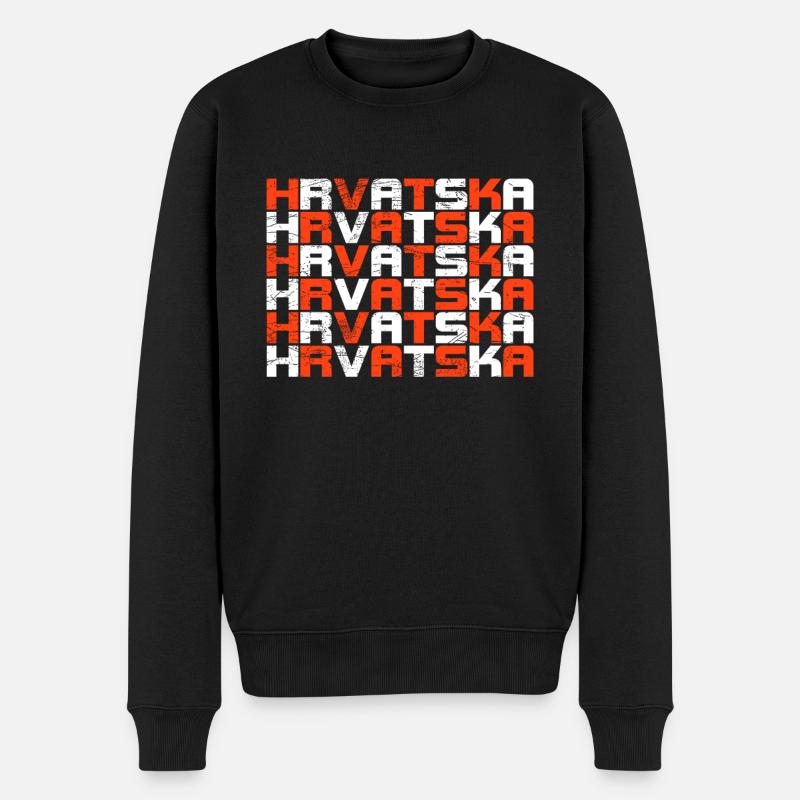 Hrvatska - Männer Premium Bio Pullover - Schwarz