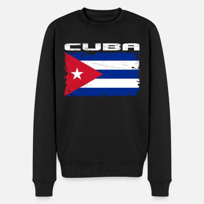 Kuba Flagge - Männer Premium Bio Pullover - Schwarz