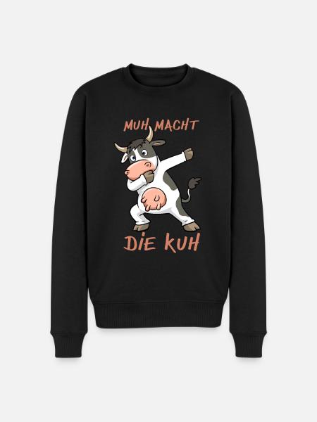 Lustige Dabbing Kuh Muh macht die Kuh Design - Maglione ecologico premium da uomo - nero