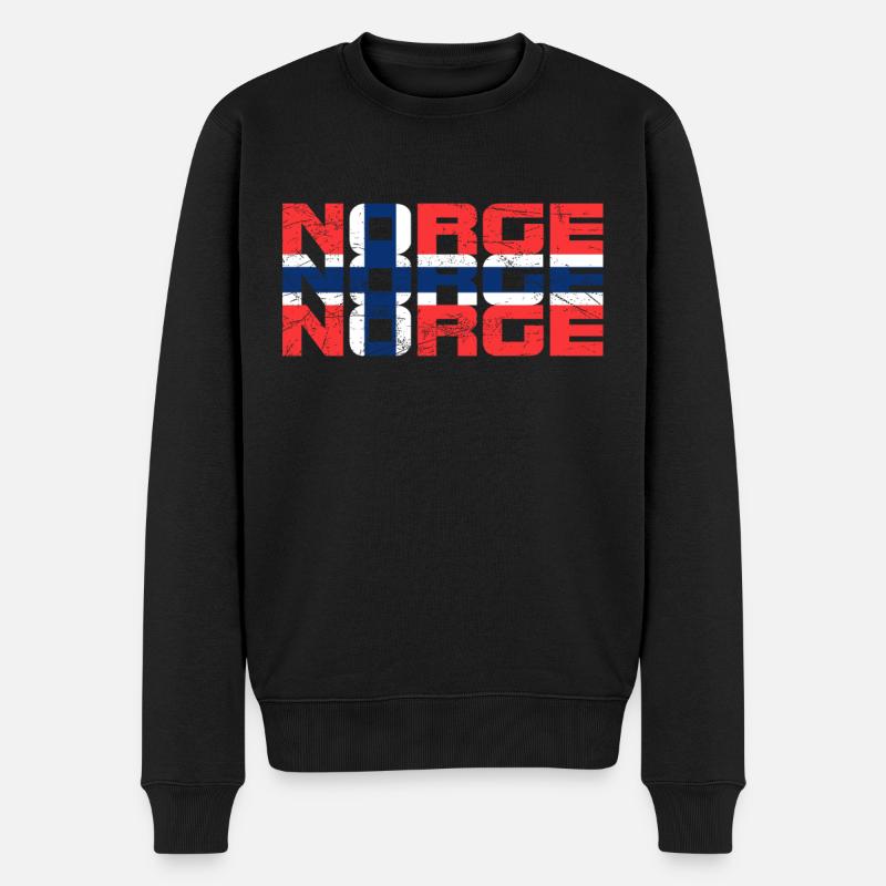 Norwegen - Männer Premium Bio Pullover - Schwarz
