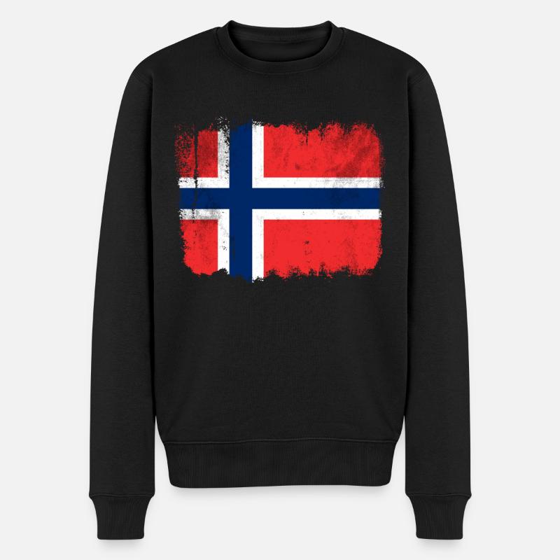 Norvège Drapeau - Pull Premium bio Homme - noir