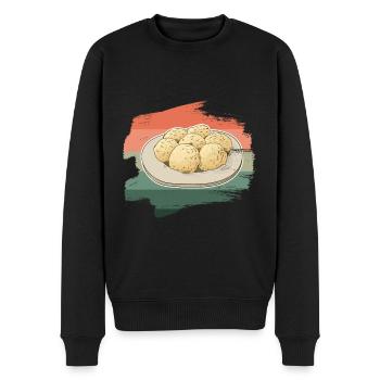 Knödel Klöße Semmelknödel Deutschland Grafik - Männer Premium Bio Pullover - Schwarz - Vorne - Nico (187cm)