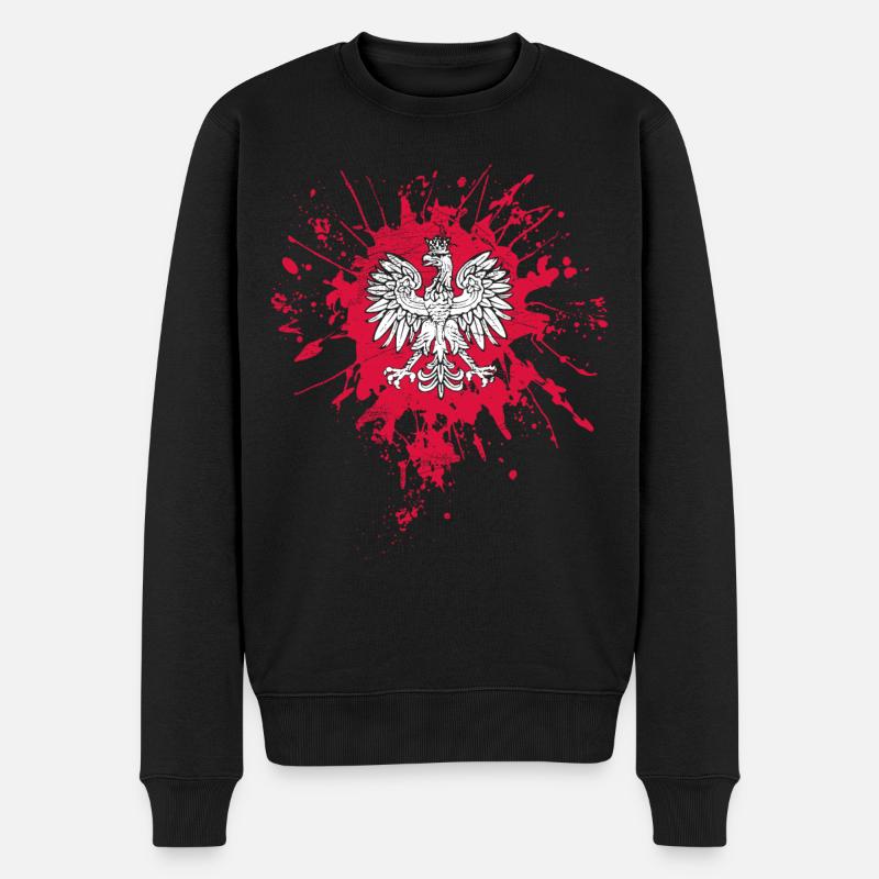 Pologne Drapeau Aigle Armoiries - Pull Premium bio Homme - noir