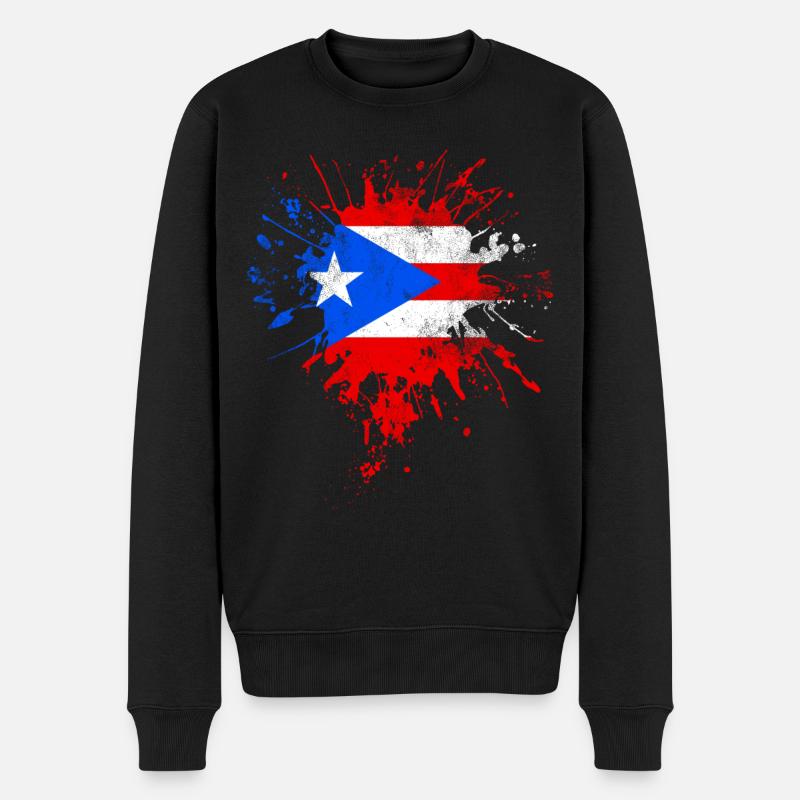 Porto Rico drapeau - Pull Premium bio Homme - noir