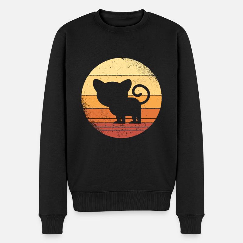 Tarsier singe primate graphique Asie du sud-est - Pull Premium bio Homme - noir