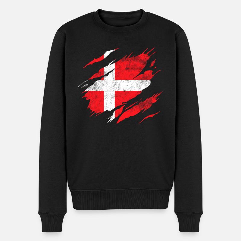 Drapeau danemark - Pull Premium bio Homme - noir