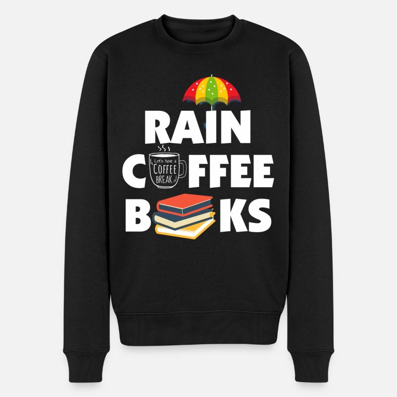 Rain Coffee Books - Männer Premium Bio Pullover - Schwarz