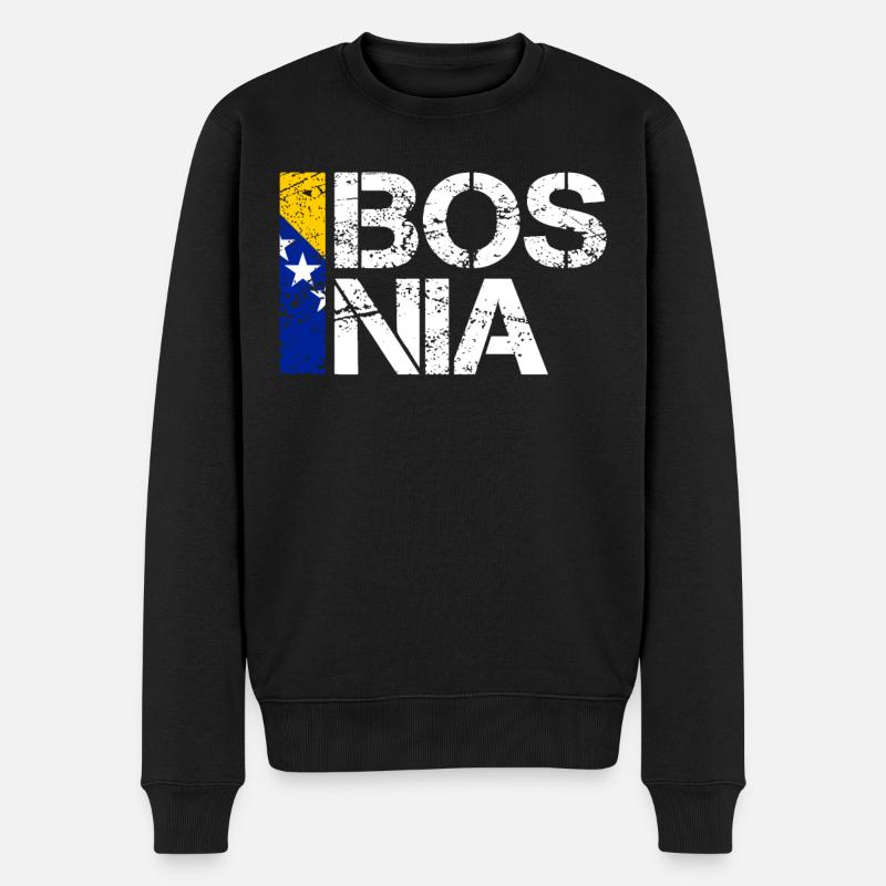 Bosnien - Männer Premium Bio Pullover - Schwarz