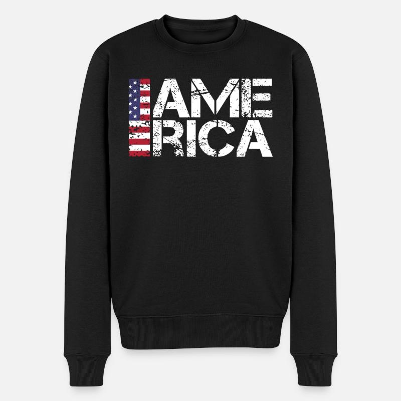 Les fans de l’Amérique - Pull Premium bio Homme - noir