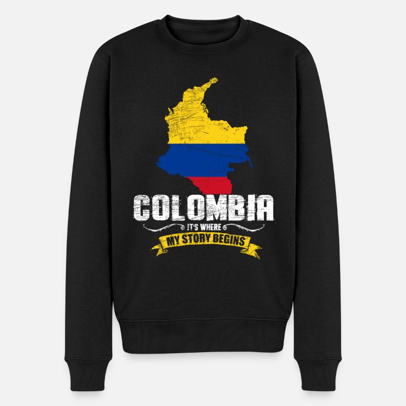 Colombie Fan - Pull Premium bio Homme - noir