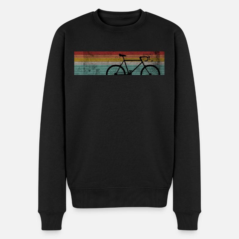Fahrradfahren Fixie Vintage Radfahrer - Männer Premium Bio Pullover - Schwarz