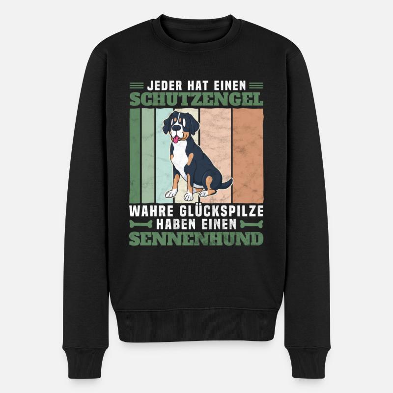Schweizer Sennenhund Bauernhund - Schutzengel - Männer Premium Bio Pullover - Schwarz
