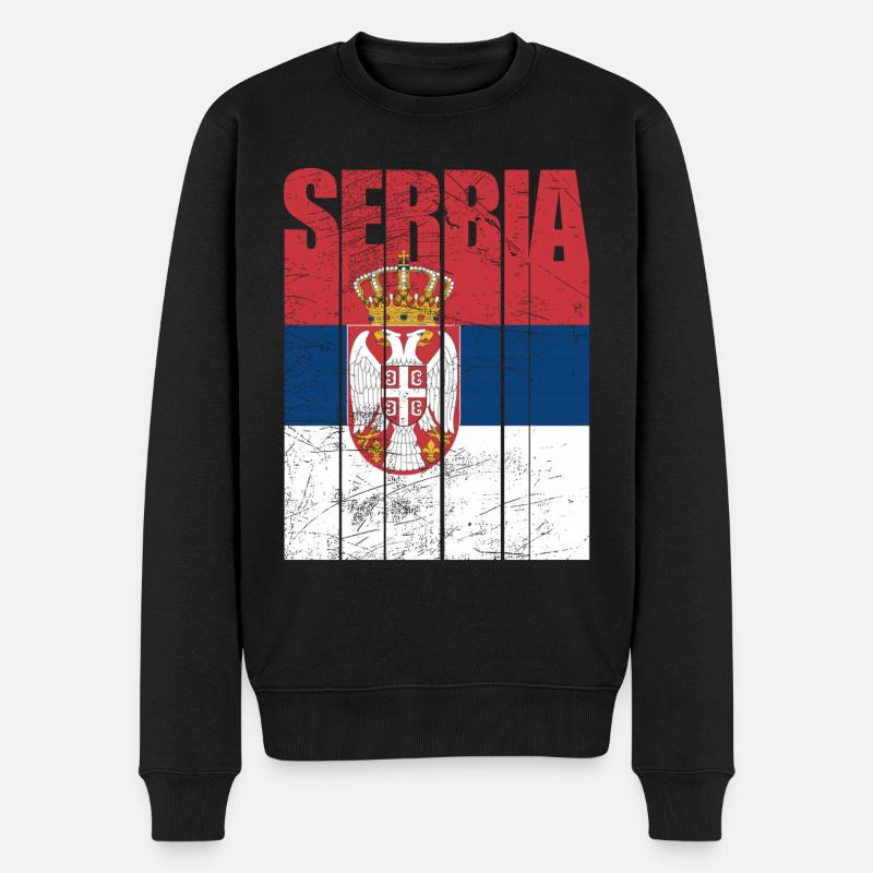Drapeau de la Serbie - Pull Premium bio Homme - noir
