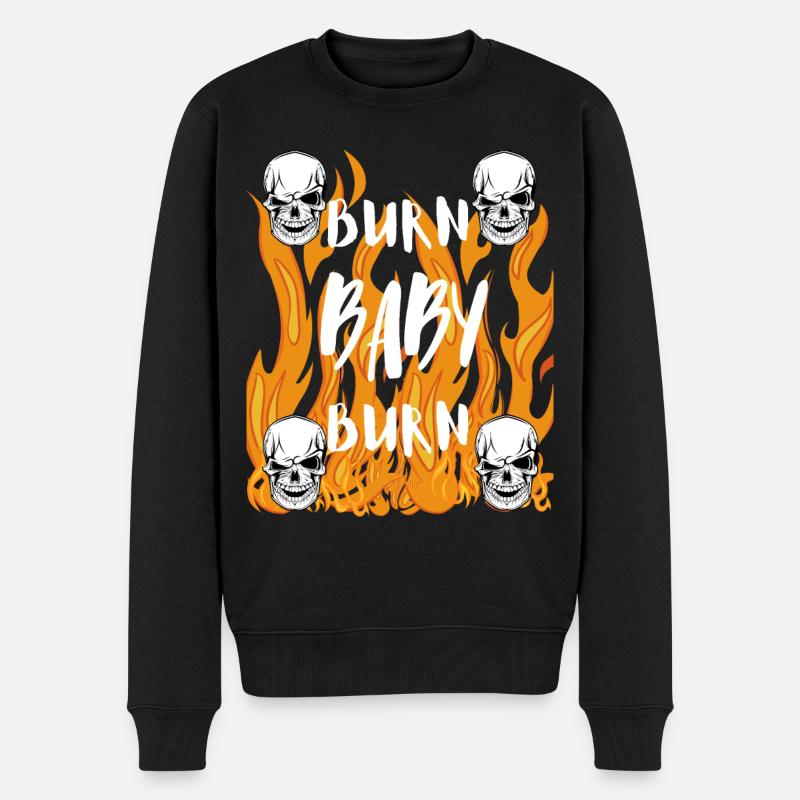 BURN BABY BURN! - Männer Premium Bio Pullover - Schwarz