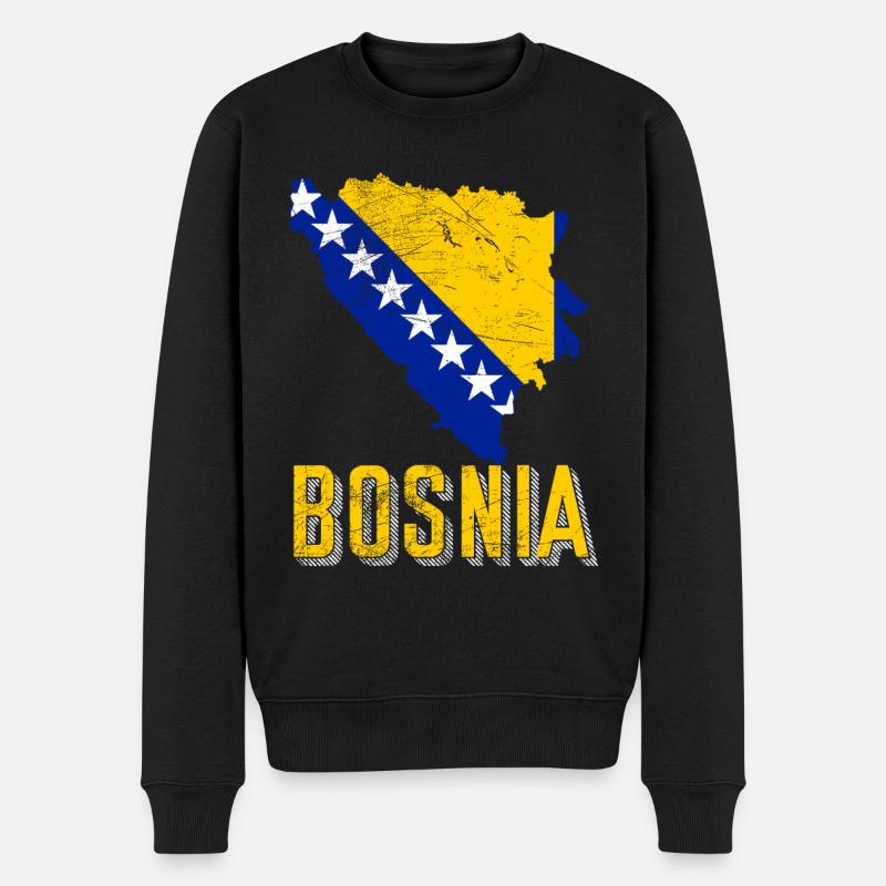 Bosnien Fan - Männer Premium Bio Pullover - Schwarz