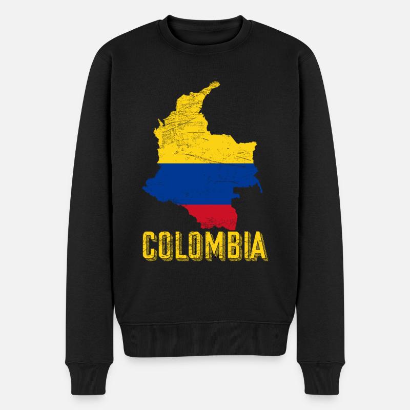 Colombie Pays forme drapeau - Pull Premium bio Homme - noir