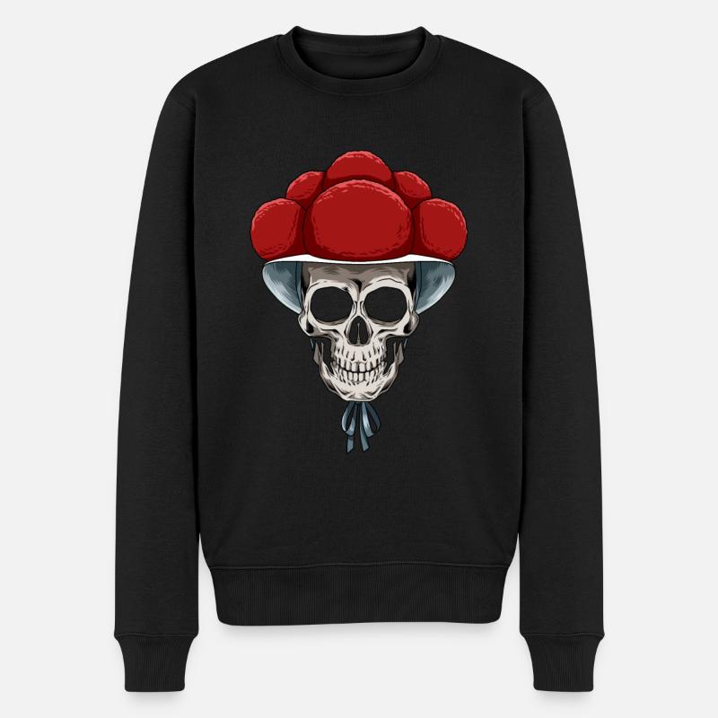 Bollenhut Totenkopf Schwarzwald Schwarzwälder - Männer Premium Bio Pullover - Schwarz