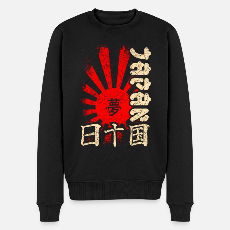 Japan - Männer Premium Bio Pullover - Schwarz