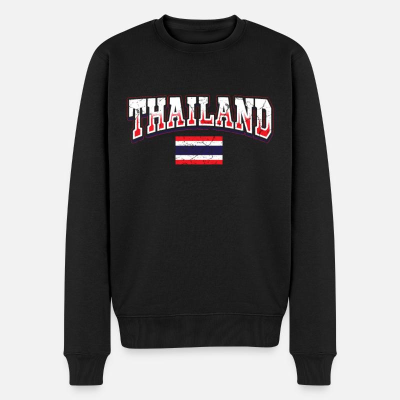 Thailand - Männer Premium Bio Pullover - Schwarz