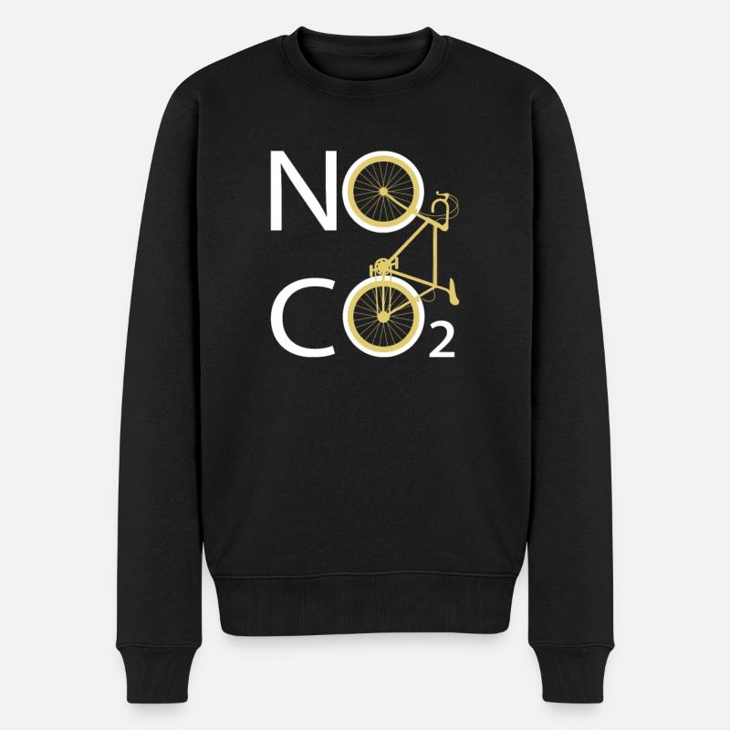 Fixie Fahrrad Rennrad Klimaschutz No Co2 - Männer Premium Bio Pullover - Schwarz