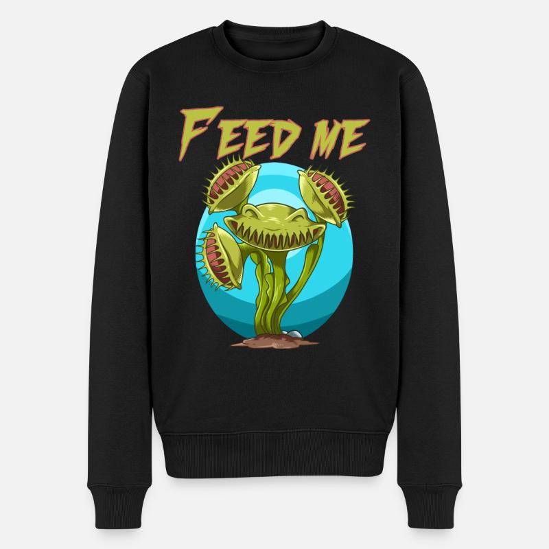 Feed Me Dionaea für einen Pflanzen Liebhaber und - Männer Premium Bio Pullover - Schwarz