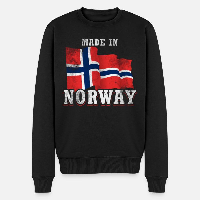 Made in Norwegen - Männer Premium Bio Pullover - Schwarz