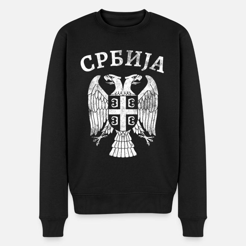 Serbie Armoiries de l’aigle - Pull Premium bio Homme - noir