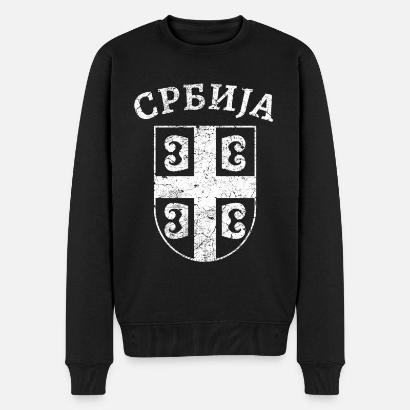 Serbie Armoiries Cyrille - Pull Premium bio Homme - noir