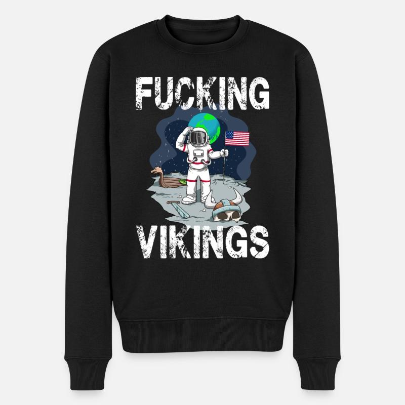 Drôle astronaute explorateur Wickinger - Pull Premium bio Homme - noir