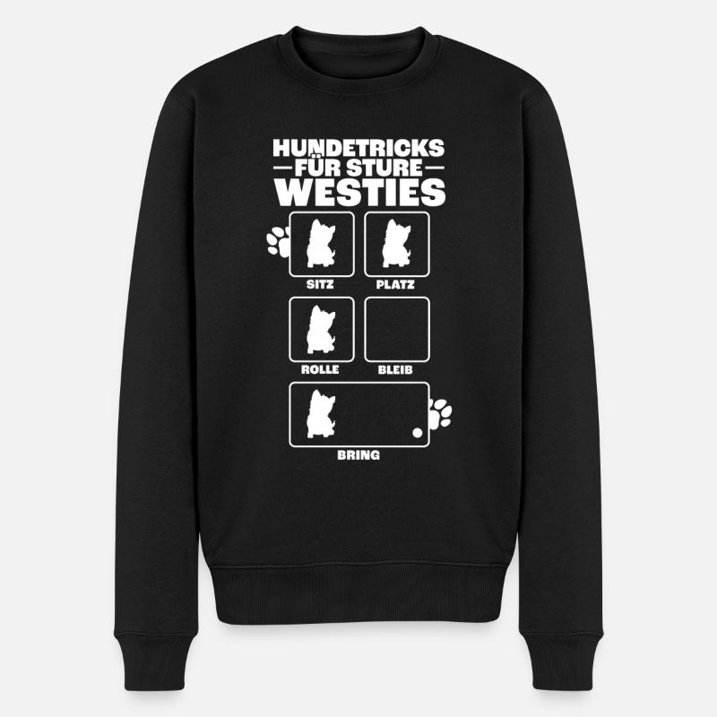 Westie Hundetricks weißer Hochlandterrier Geschenk - Männer Premium Bio Pullover - Schwarz