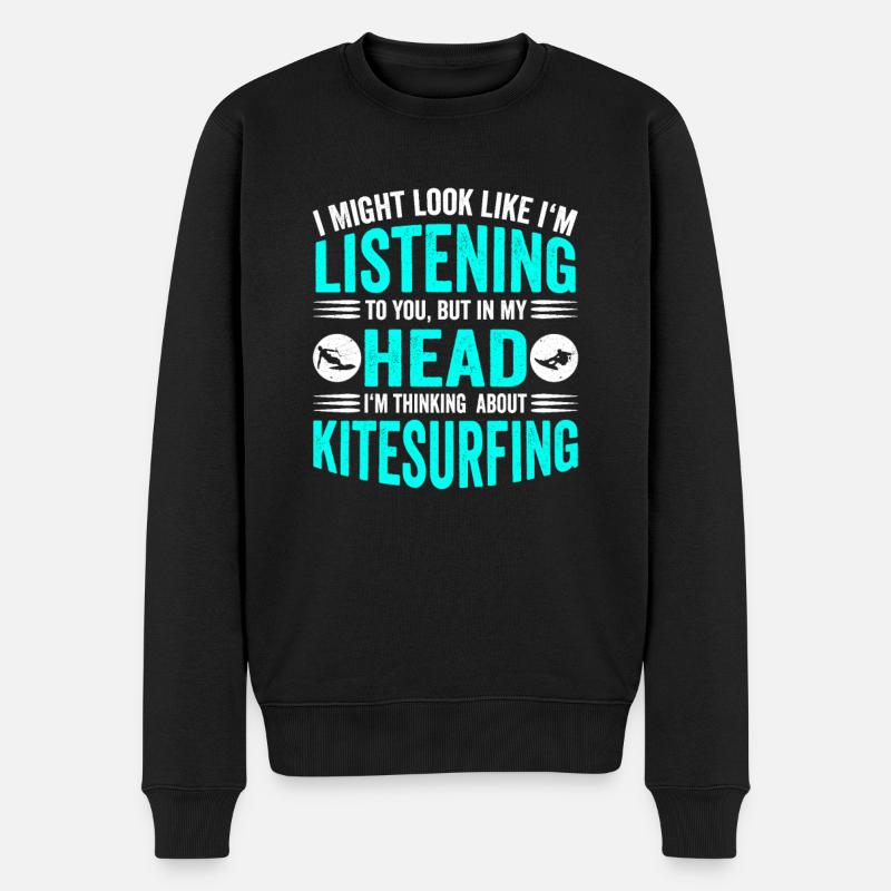 Kitesurfen Kiteboarder Kiter Kitesurfer - Männer Premium Bio Pullover - Schwarz