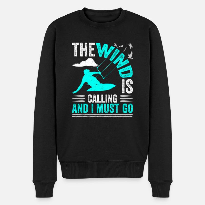 Kitesurfen Kiteboarder Kiter Kitesurfer - Männer Premium Bio Pullover - Schwarz