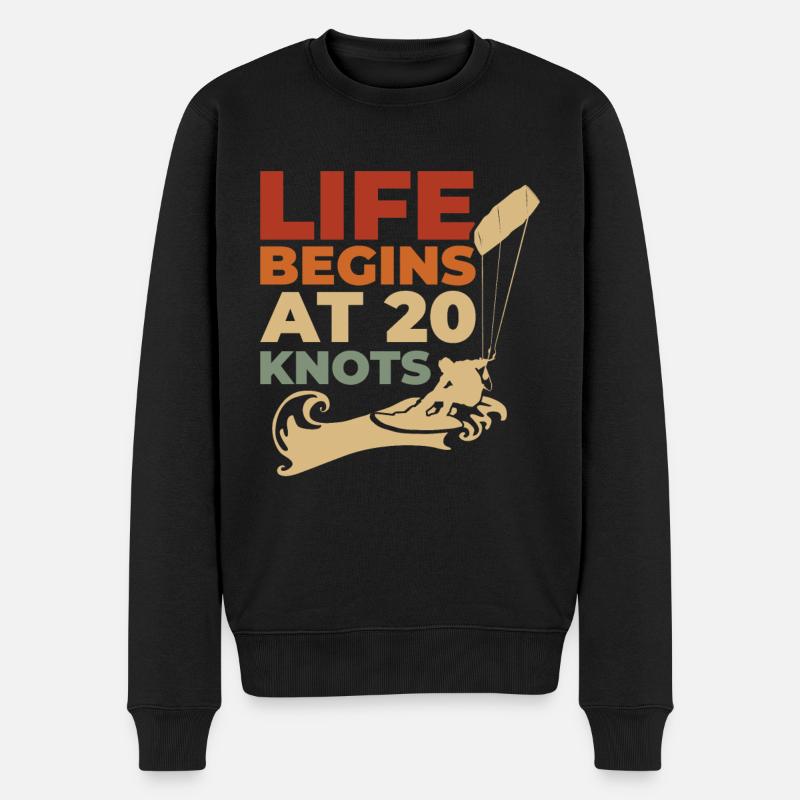 Kitesurfing Liebe Kite Surfer Geschenke Kiter - Männer Premium Bio Pullover - Schwarz